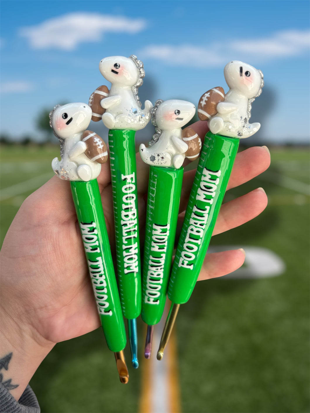 Football Mom Crochet Hook Long Grips Choose One